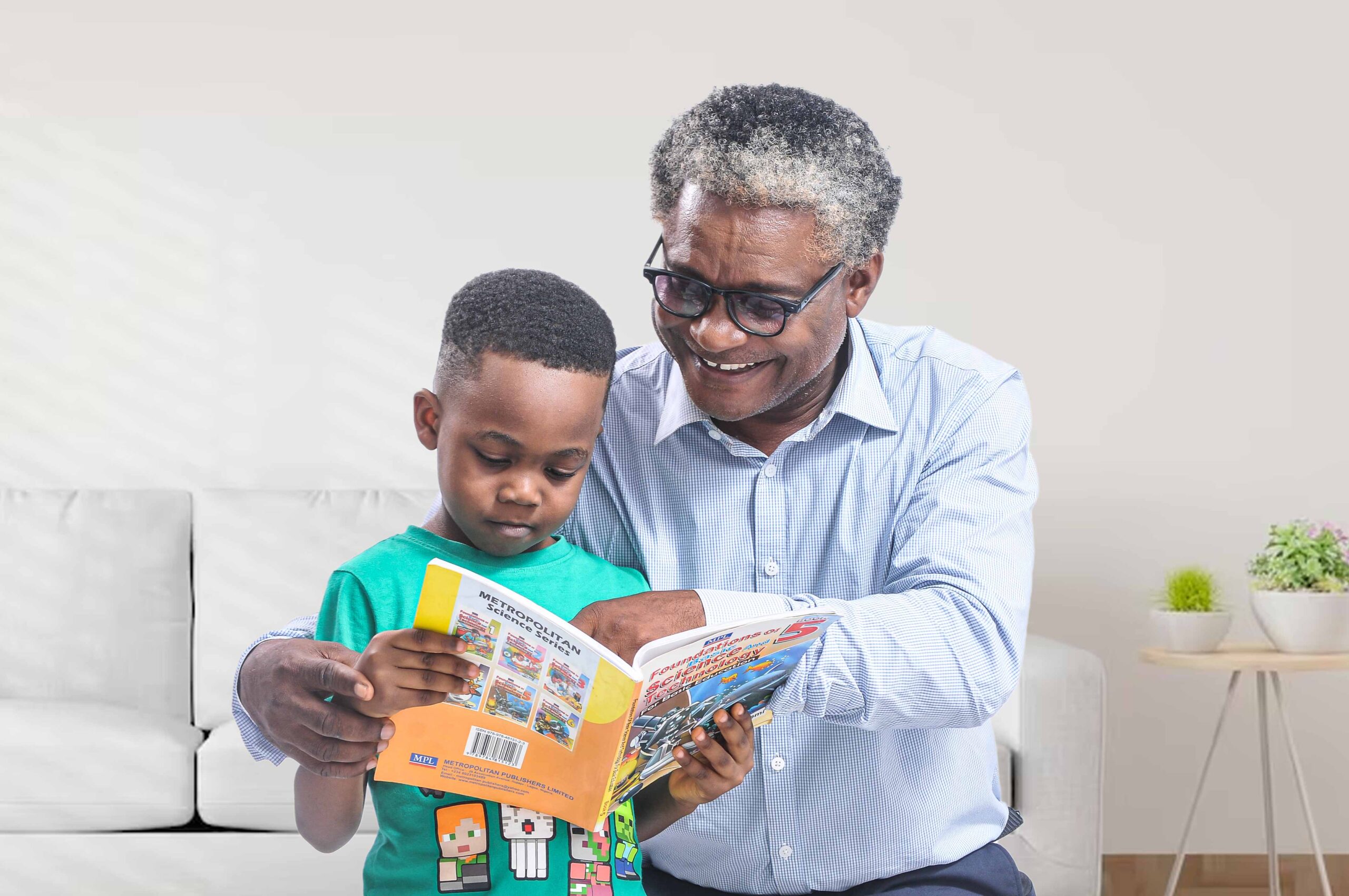 father-and-son reading book